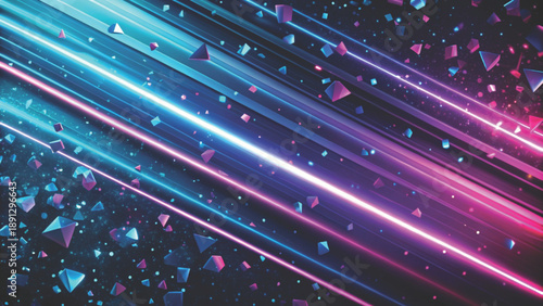 terrazzo pieces with pulsing neon glow abstract motioninspired art Vector Background