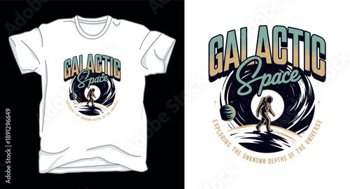 Galactic astronaut galaxy graphic vector art t-shirt design print