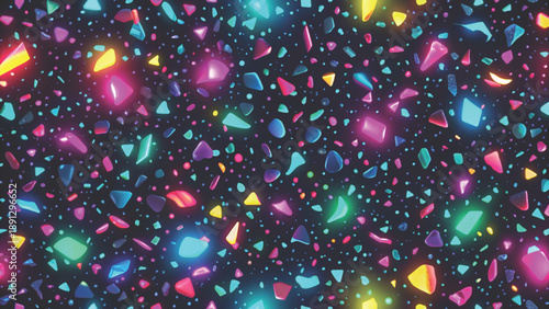 terrazzo pieces with pulsing neon glow abstract motioninspired art Vector Background