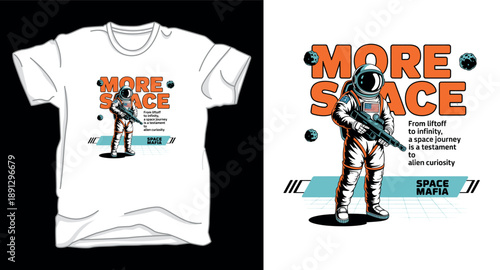 More space astronaut galaxy graphic vector art t-shirt design print