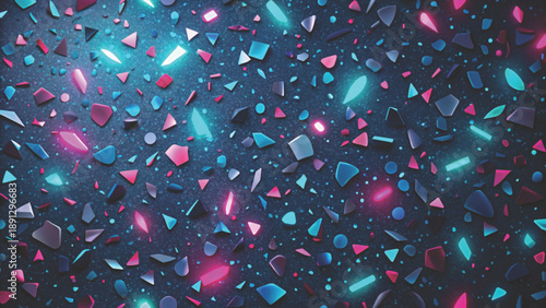 terrazzo pieces with pulsing neon glow abstract motioninspired art Vector Background