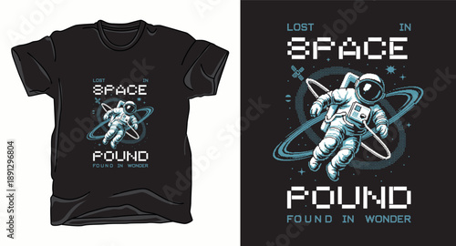 Lost in space astronaut galaxy graphic vector art t-shirt design print