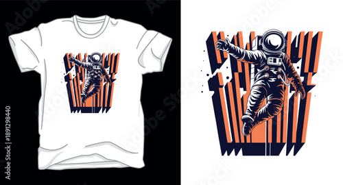 Astronaut galaxy graphic vector art t-shirt design print