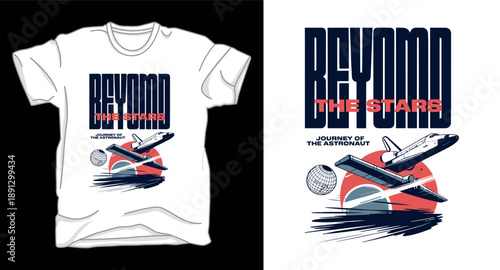 Beyond the space astronaut galaxy graphic vector art t-shirt design print