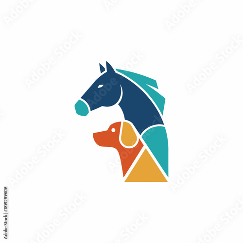 Veterinary Clinic Logo with Horse and Dog Design