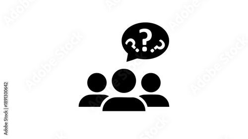 Communication concept with glowing neon lines showing question and answer between two people icons symbolizing on white background