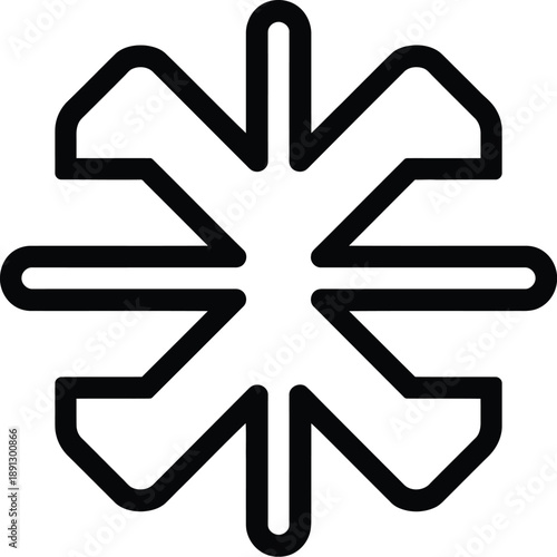 Star of Life Emblem Outline Vector - Medical Emergency Symbol
