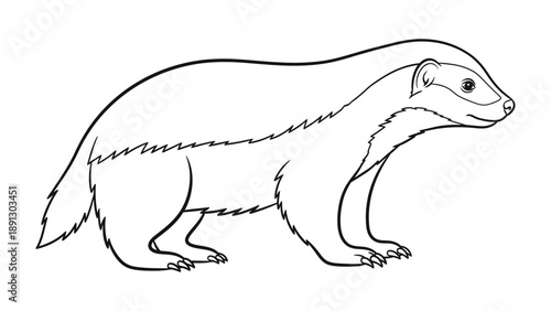 European Polecat Illustration: A simple yet elegant illustration showcases the slender form of the European polecat, a sleek creature. The image encapsulates the essence of this enigmatic carnivore.