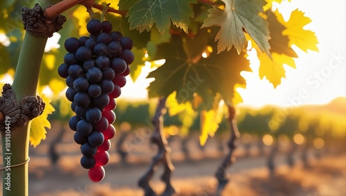 The Golden Vintage: Sun-Drenched Grapes Awaiting the Harvest Glow