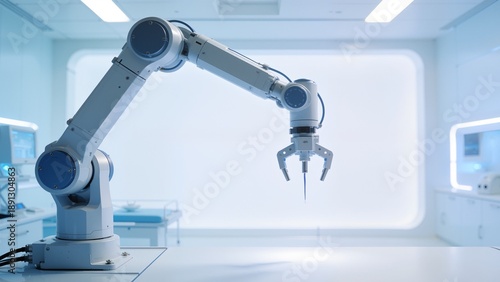 Industrial robotic arm in clean room