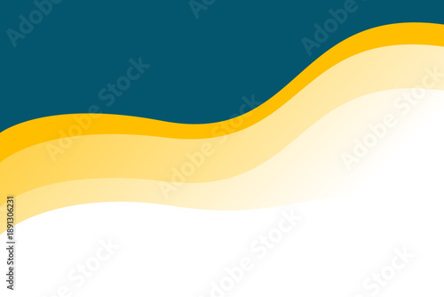 Blue and yellow vector wave modern background with white space for text and message. concept design	