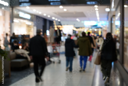 Wallpaper Mural Blurred background. People in the mall. Torontodigital.ca