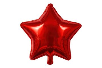 Red star foil balloon celebrating victory and success