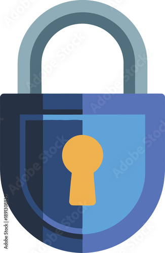 Blue Padlock Icon with Keyhole for Security and Privacy Concepts Vector