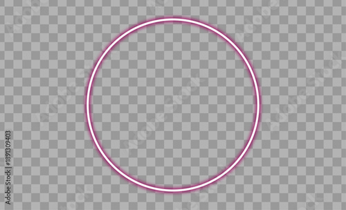 Dark purple neon glowing circle on a light background. Minimal futuristic neon ring with soft glow effect.