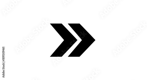 A black arrow icon pointing to the right on a white background