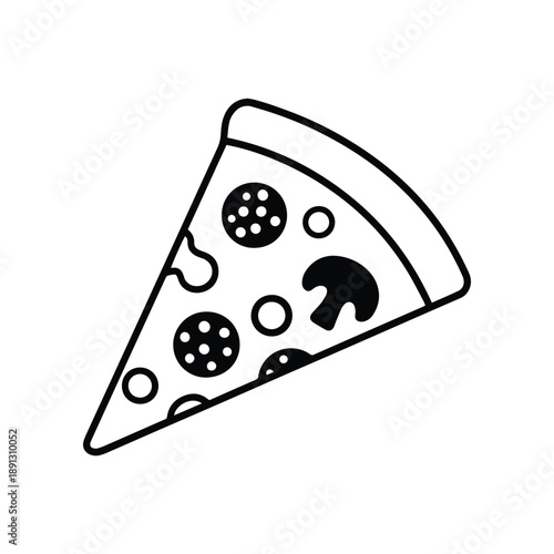 A delicious slice of pizza with pepperoni and mushrooms, perfect for a quick meal or a fun gathering