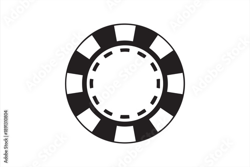 Classic Casino Poker Chip Illustration Isolated On White