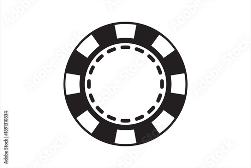 Monochrome Casino Chip Illustration For Betting And Gaming
