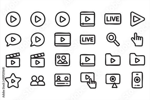 Media Player Controls And UI Navigation Icons