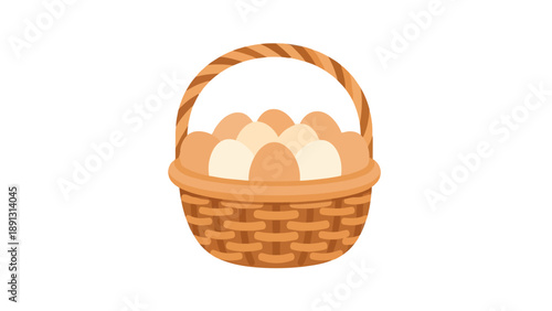 Wicker basket filled with eggs