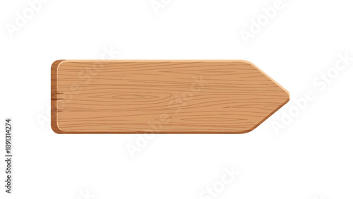 Wooden arrow sign on a white background