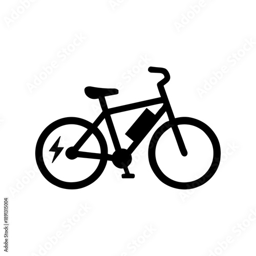 Battery powered bicycle icon logo flat vector design