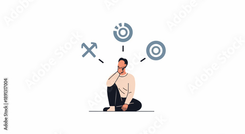 Conscious Decision Making And Thoughtful Pause Before Action illustration