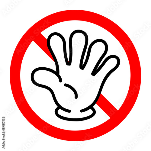 手の平 警告マーク ベクター素材