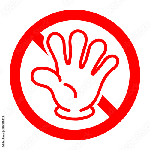 手の平 警告マーク ベクター素材