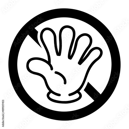 手の平 警告マーク ベクター素材