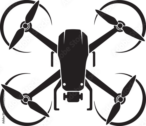 Quadcopter Drone Silhouette Icon – Black UAV Aerial Technology Vector
Flying Drone Top View Silhouette – Modern Quadcopter Logo Design
Aerial Drone Silhouette Illustration – Clean Black UAV Symbol