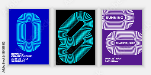 Layout with running track for sports event, competition or championship. Template for background, poster or cover.