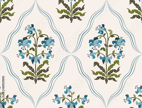 Vector Hand drawn colourful geometric flowers Motifs African boho paisley, seamless patterns with floral for fabric Ethnic Indian Pattern, textiles, clothing, wrapping paper, backdrop, banner.
