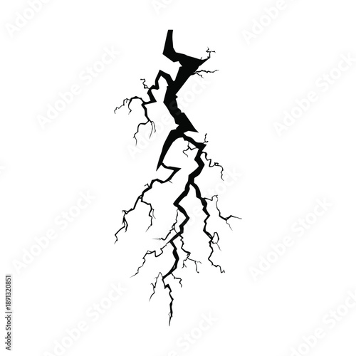 Cracked surface with jagged fissures vector illustration