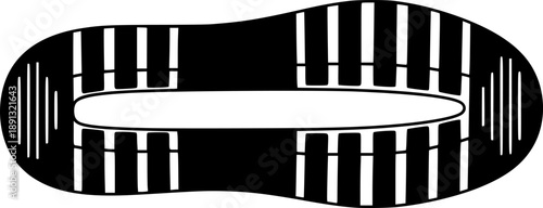 Shoeprint icon black silhouette vector illustration  
