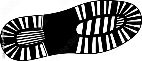 Shoeprint icon black silhouette vector illustration  
