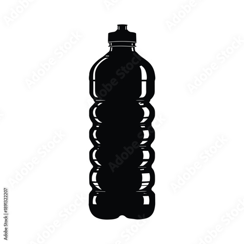 Silhouette of plastic water bottle with cap