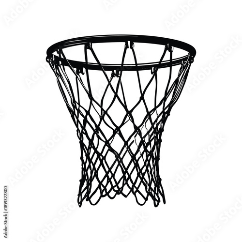 Basketball hoop with net silhouette