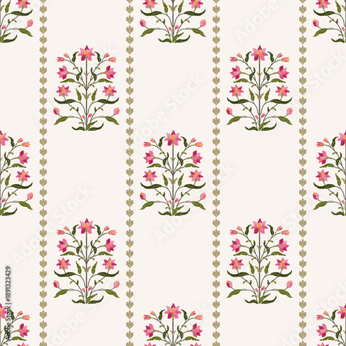 Vector Hand drawn colourful geometric flowers Motifs African boho paisley, seamless patterns with floral for fabric Ethnic Indian Pattern, textiles, clothing, wrapping paper, backdrop, banner.
