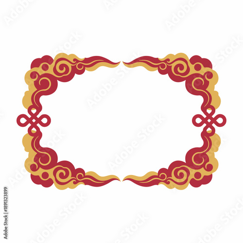 Traditional Chinese Auspicious Cloud Border Frame