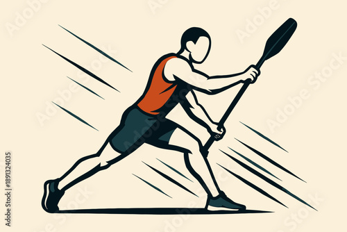 Dynamic Kayaker Paddling with Speed and Precision in Action.