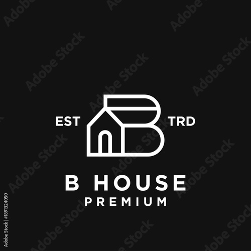 Minimalist B Letter House Logo Design for Real Estate and Property Business
