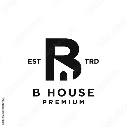 Modern B Letter House Logo Design for Real Estate and Property Business Branding
