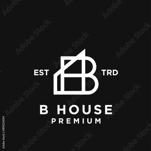 Minimalist Letter B House Logo Design for Real Estate and Architecture Business