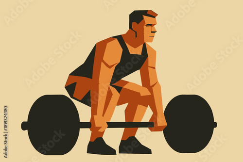 Weightlifter Preparing for a Deadlift - Strength and Determination.