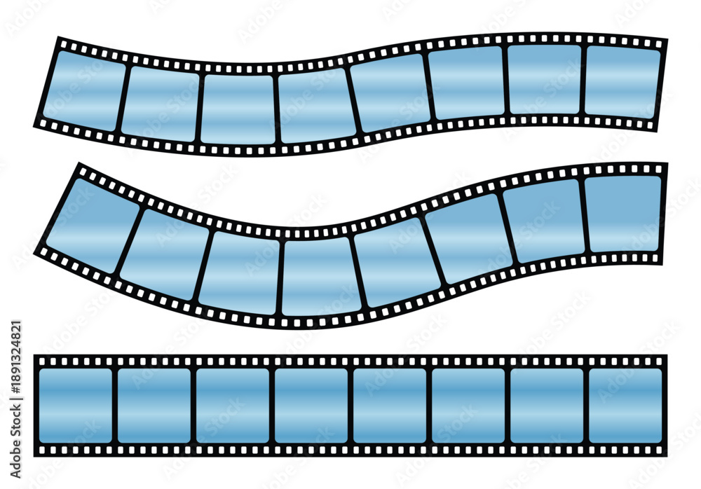 Fototapeta premium Film strip, long grunge filmstrip, old vintage movie reel frames. Retro 35mm Camera Negative Frame for Movie, Photo and Video Editing.