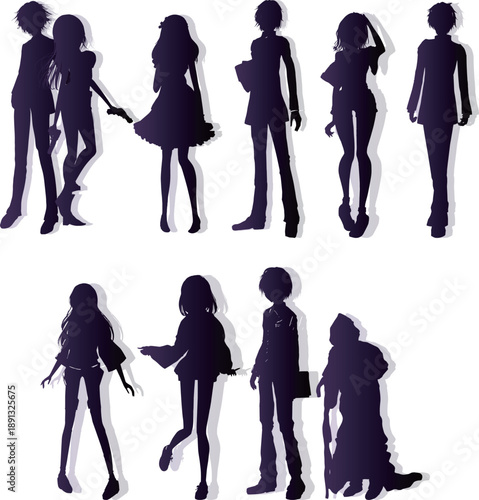 男・女老人・ノベルゲームの怪しい人物シルエットセット