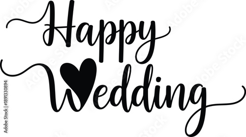 Happy wedding wishes with heartfelt love calligraphy