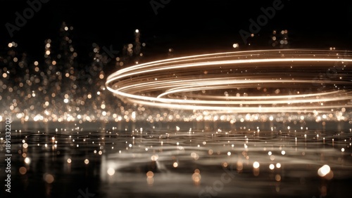 Abstract Light Trail: A mesmerizing display of light streaks and particles, creating an ethereal and dynamic visual effect, suggesting movement, energy, and innovation.